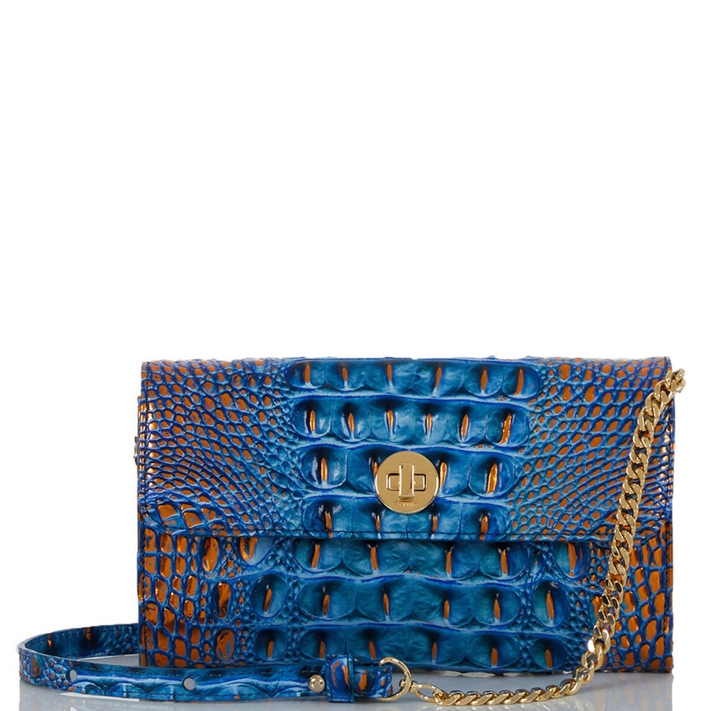 Brahmin Polina Deep Azure Melbourne Leather Crossbody Bag
